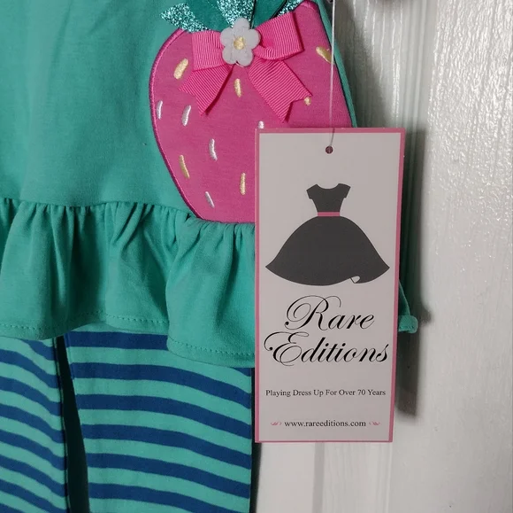 Rare Editions Strawberry 🍓 2 Piece Girl's Outfit Size 2T NWT - Picture 6 of 9